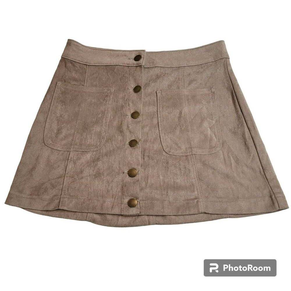 Altar'd State Skirt, Junior XS, Tan Soft Faux Suede, Lightweight, Mini, EUC